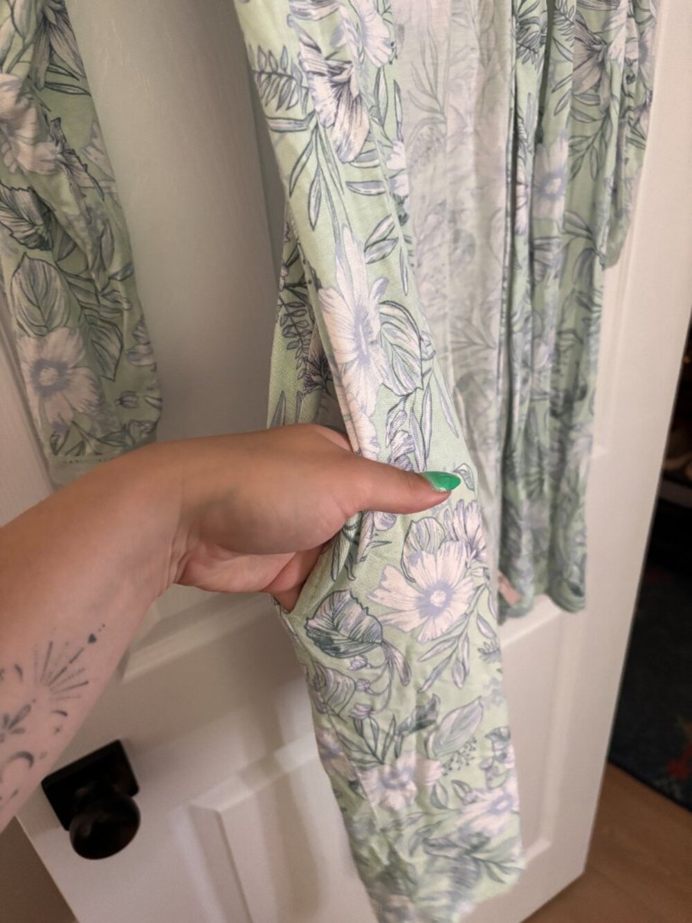Mint Floral PJ Cami & Robe Set | Matching Lounge Set - Picture 2 of 10